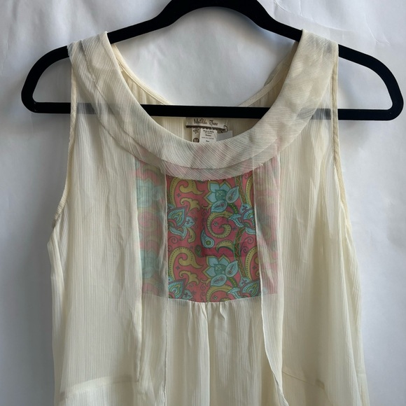Matilda Jane Palisades Sleeveless Blouse Tank Top Beige Size Medium - Picture 5 of 13